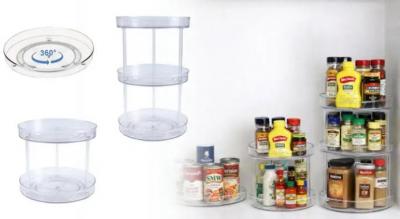 Giv dit køkken et strejf af professionel organisering - en smart 360° drejelig bakke, der maksimerer din opbevaringsplads!