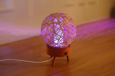 Elektrisk myggedræber rattan kugle lampe med natlys