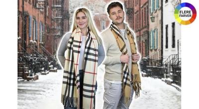 Designer-inspireret klassisk ternet halstørklæde i 5 farver