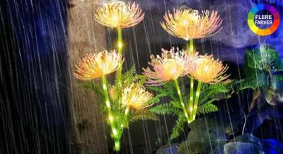 Solcelledrevne LED havelamper med lysende blomster