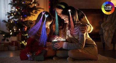 Farverige LED-hår extensions