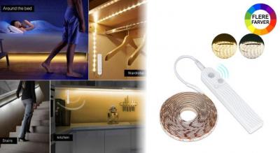 Spar på elregningen med selvklæbende LED-lysbånd der tænder ved bevægelse