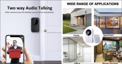 Smart trådløs videodørklokke med kamera og mobiladgang - Se hvem der står ved døren direkte på din mobil. Smart videodørklokke med kamera, tovejstale, bevægelsessensor og trådløs installation. Inkl. levering. Værdi kr. 509,-