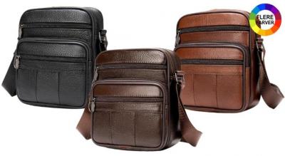 Ægte læder crossbody taske til mænd