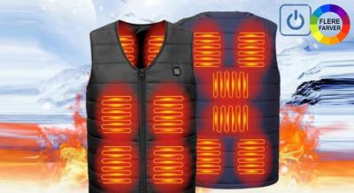 Unisex el-opvarmet grafen vest - let termisk vest med lynlås, 8 størrelser