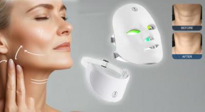 Avanceret LED anti-rynke- og hudopstrammende skønhedsenhed - ansigts- og halsforyngelse, trådløs, 7-farvet lysterapi