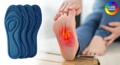 2 par ortopædiske indlægssåler med antibakteriel deodorering, der reducerer smerter i fødder, ryg og ben