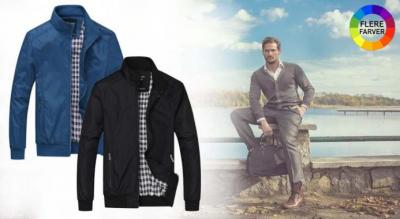 Stilfuld Harrington-jakke i herremodel - perfekt til brug i forår og efterår!