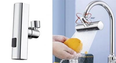 Oplev nem opvask og rengøring med en universel roterende vandhane-forlænger med vandfaldseffekt - perfekt til ethvert køkken!