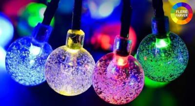 LED solcelle-lyskæde - Farverig udendørs belysning