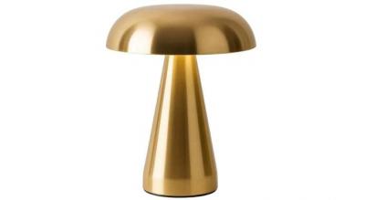 Trådløs opladelig led bordlampe I metal - svamp guld
