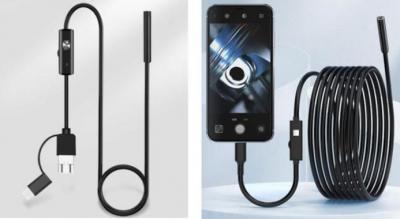 Industrielt endoskop med vandtæt kamerahoved til at finde lækager eller blokeringer - Tilsluttes smartphone eller computer