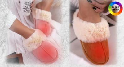 Termiske opvarmede hjemmesko med imiteret pels og fleecefor - blødt vinterfodtøj, 3 farver