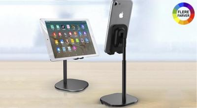 Universal aluminium mobilholder til bord - justerbar, skridsikker, til iPhone &amp; Samsung