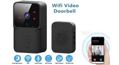 Trådløs WiFi-dørklokke med videokamera, nattesyn og lydfunktion.