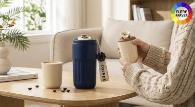 Smart termokop med temperaturdisplay - 450 ml, stilren rustfri stål termoflaske til køkken og rejse