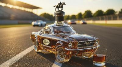 Bilformet whiskydekanter i højborosilikatglas - unik bordflaske som gave, 300 ml