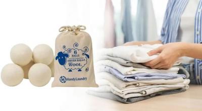 6 antistatiske tørrebolde i 100 % premium uld fra New Zealand! Reducerer tørretiden markant og sparer energi ved hver vask!