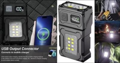 Bærbar mini lommelygte med superlys og USB opladning - Kompakt og kraftig mini lommelygte med flere lysfunktioner, USB opladning og vandafvisende design. Perfekt til bil, hjem og udendørs brug. Værdi kr. 379,-