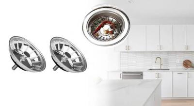 2-pak rustfri stål vaskesi, der opfanger madrester, reducerer risikoen for tilstopning og passer til de fleste standardvaske