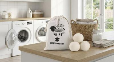 6-pak genanvendelige uldtørrebolde - miljøvenlig blødgøring til tøjvask