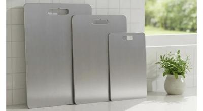 Dobbeltsidet skærebræt i rustfrit stål