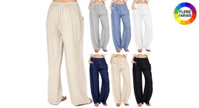 Brede bomuldsbukser i afslappet stil