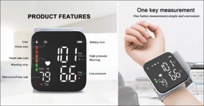 Automatisk blodtryksmåler til nem måling derhjemme - Hold styr på dit blodtryk med automatisk blodtryksmåler med stemmefunktion, hukommelse og LED display