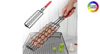 Pølseholder til grillning af op til 6 pølser samtidig