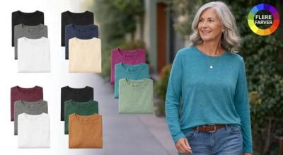 Opgrader din basisgarderobe med et 3-pak langærmede dametoppe