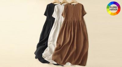 Smuk sommerkjole i hør- og bomuldsblanding