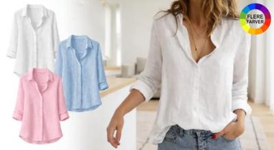 Skjorte i en blød bomuldsblanding - behagelig mod huden, luftig at have på og nem at matche med garderobefavoritter