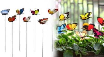 25-pak med selvlysende sommerfugle med 3D-effekt - nyd en have fuld af smukke og farverige sommerfugle, både dag og nat