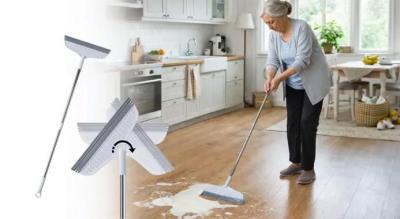 Multifunktionel silikoneskraber, der opsamler støv, hår, snavs og væsker på få sekunder og fungerer på mange forskellige overflader i hjemmet.