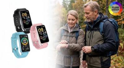 Aktivitetsarmbånd, der måler puls, blodtryk og iltmætning direkte på håndleddet. Følg dine fremskridt og bliv inspireret til en mere aktiv hverdag.