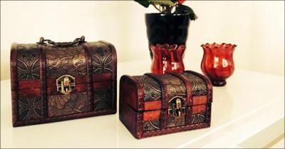 2 trææsker med antik look