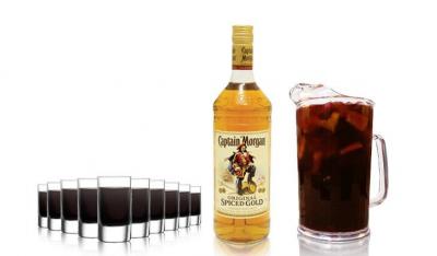 1 flaske rom/vodka, 1 kande vand og 10 shots 