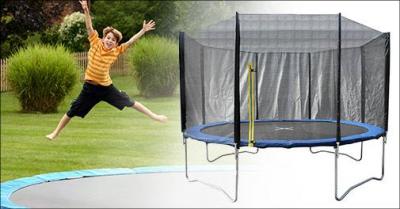 Trampolin med sikkerhedsnet 