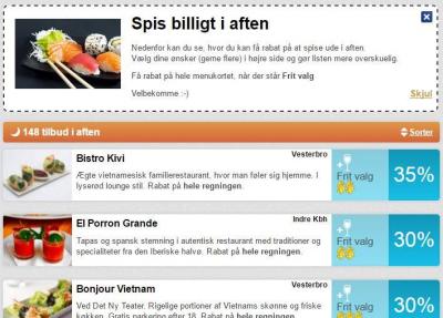 Spis ude med rabat i aften