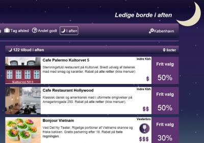 Spis ude med rabat i aften