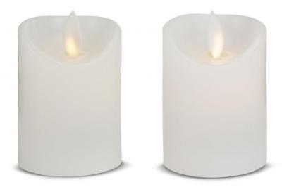 2 stk. LED-stearinlys i hvid