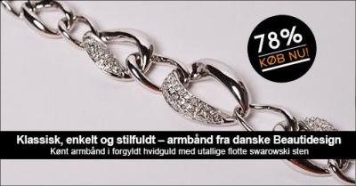 Smukt armbånd i forgyldt hvidguld 