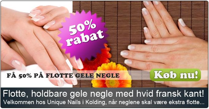Frugtbar opretholde hellig 50% på flotte gele negle hos Unique Nails i Kolding - Gele negle m  (30/11--0001)