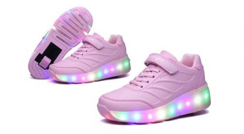 Sneakers med hjul og LED lys